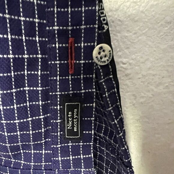 Scotch & Soda Shirt Mens Large Blue Adult Regular Check Long Sleeve Off Piste - Picture 6 of 12